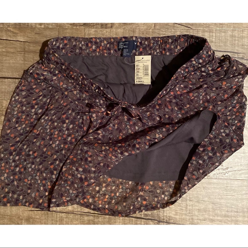 American Eagle NWT Floral Mini Lined Skirt Size XS
